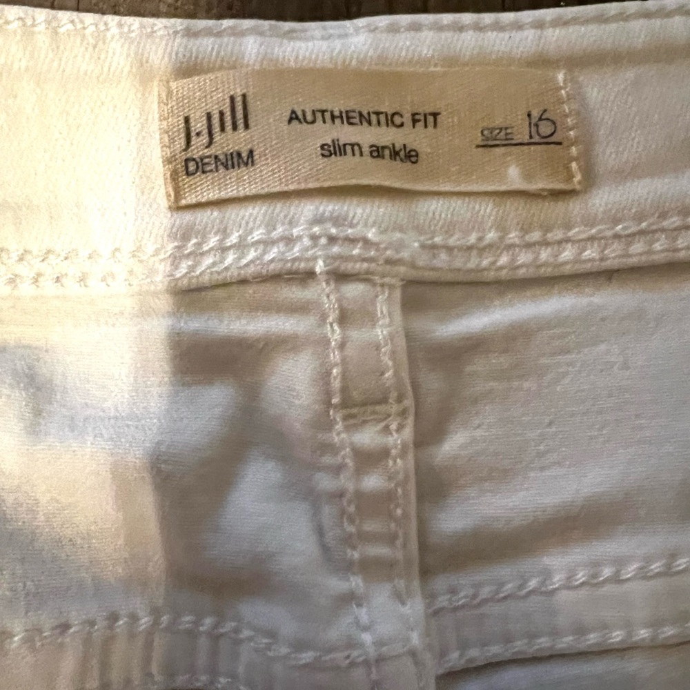 J Jill White Denim Authentic Fit Slim Ankle Jeans Size 16 - Picture 4 of 8